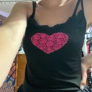 black and pink y2k tank top